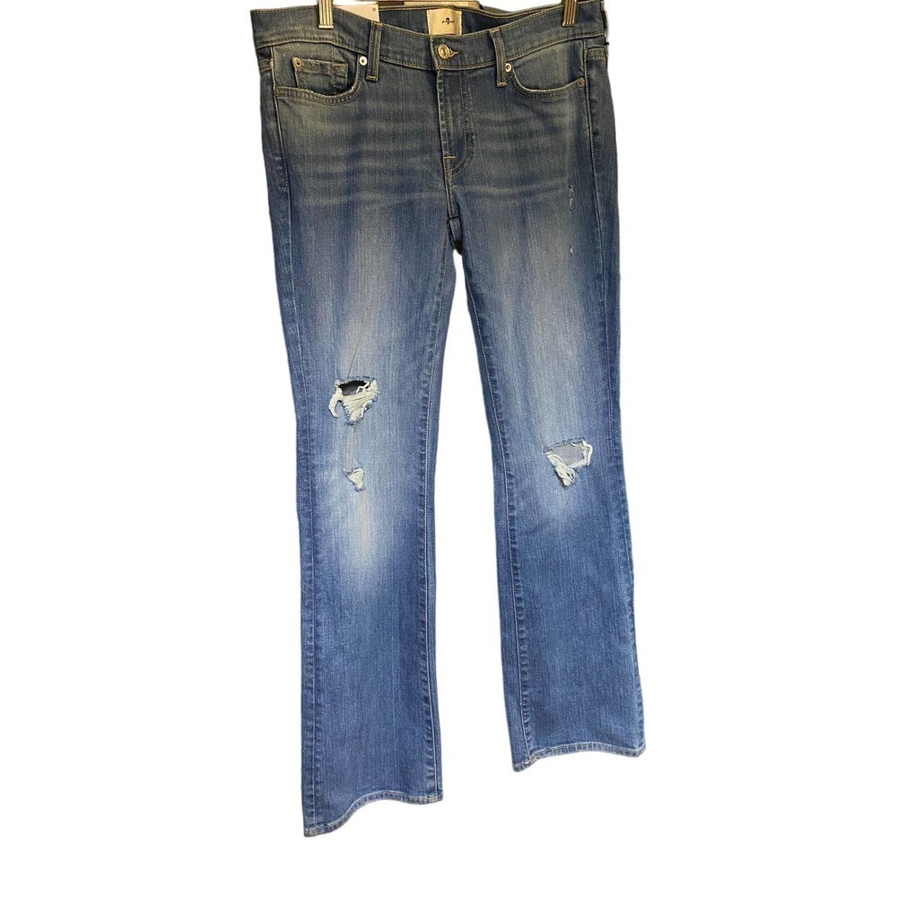 7 For all Mankind Women's Stretch Low Rise Bootcut Jeans size 30